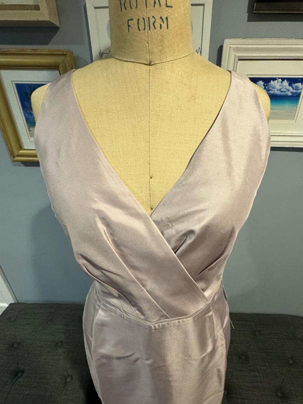 J Crew Silk Wedding collection Wrap V-Neck Sleeveless Dress in Light Mauve (NWT)